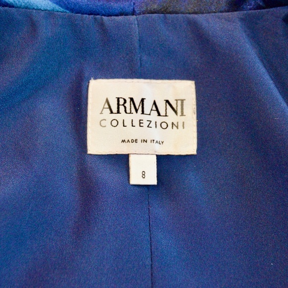 Armani Collezioni Blue Silk Blazer EU 44 Made in Italy 🇮🇹 - Picture 8 of 14
